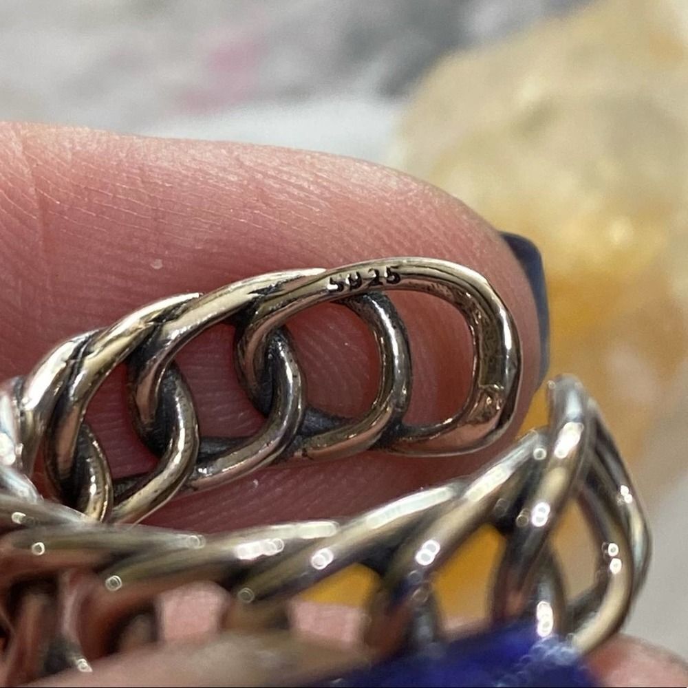 Sterling Silver Adjustable Chain Link Ring - Picture 6 of 6
